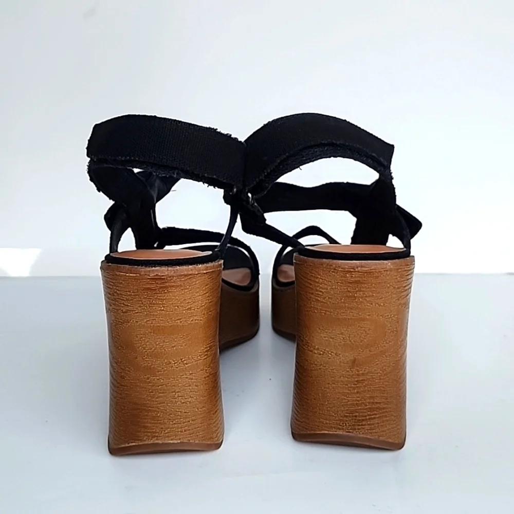 Lucky Brand Demmia Black Platform Wedge NWOT Size 8